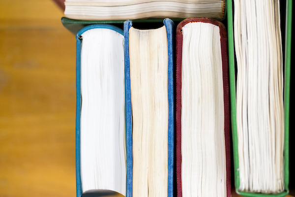 books seen from above